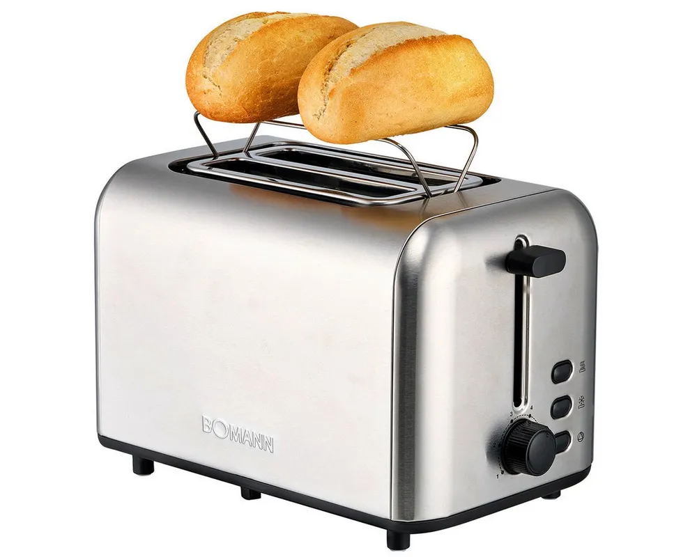 BOMANN Toaster TA 6080 CB, Toaster 2 Scheiben, integrierter Brötchenaufsatz