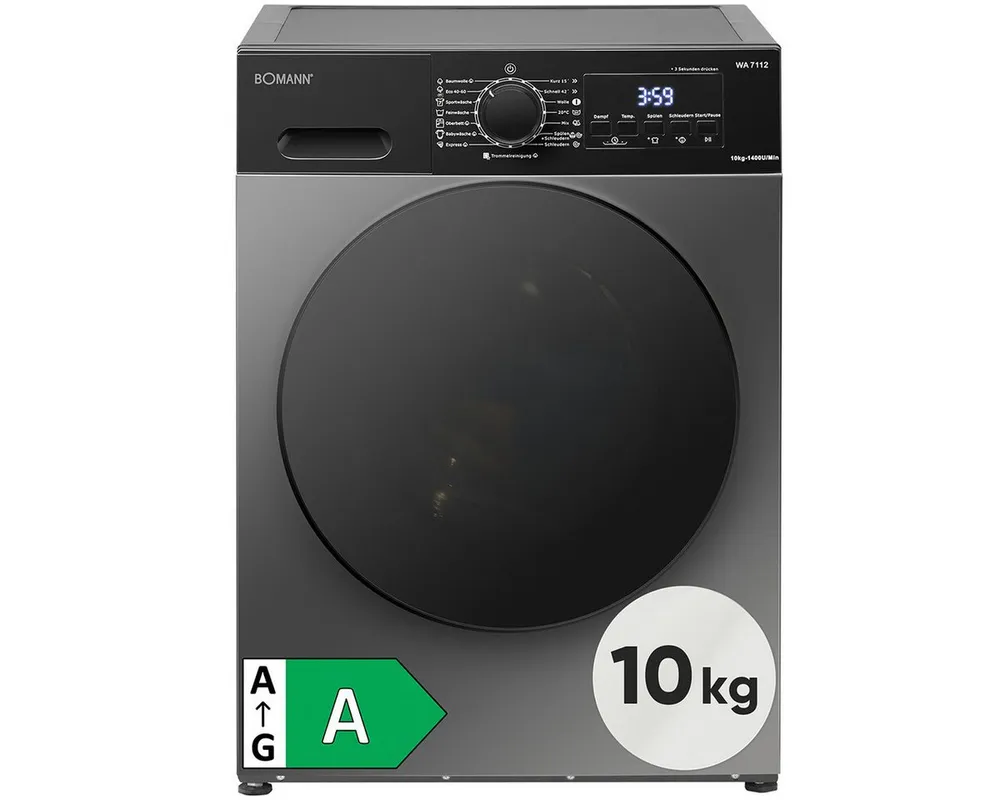 BOMANN Waschmaschine WA 7112, 10 kg, 1400 U/min, 10kg, Invertermotor, 5 Jahre Motor-Garantie