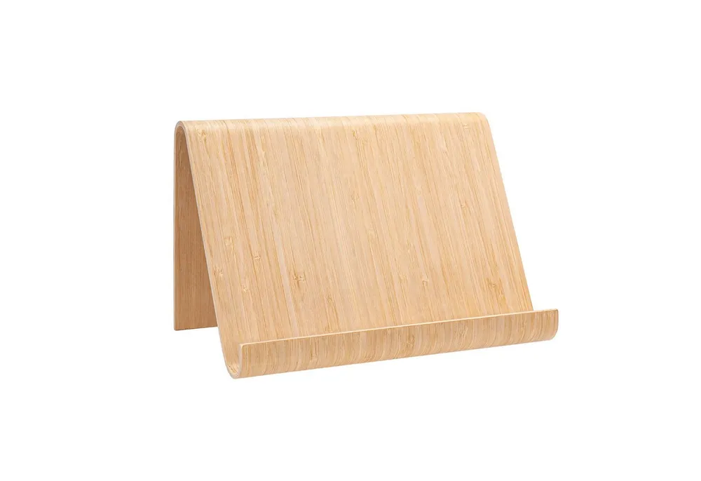 BONETTI Tablet-Ständer Tablet-Halter aus Holz, ca. 26 x 16 cm, auch als Buchständer nutzbar, (bis 12,9 Zoll, modernes, geschwungenes Design - handlich und leicht)