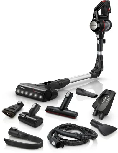 BOSCH Akku-Stielstaubsauger Unlimited 7 BKS711XXL, Akku Staubsauger,Knickrohr, 10 J. Motorgarantie, beutellos, LED-Licht, hohe Saugkraft, lange Laufzeit, Mini-Turbo-Düse, schwarz