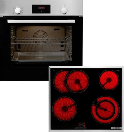 BOSCH Backofen-Set HBD231VR61, mit Teleskopauszug nachrüstbar, ecoClean Direct, Leichte Reinigung durch beschichtete Rückwand & schneller powerBoost