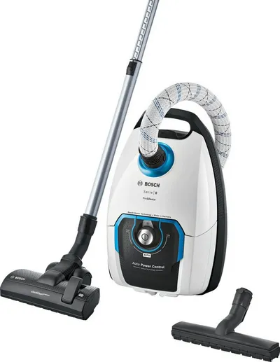 BOSCH Bodenstaubsauger BGL8SIL5 In'genius ProSilence Kabel, 800 W, mit Beutel, HEPA H13 (für Allergiker), 15 m Aktionsradius, 5 l Beutelvolumen