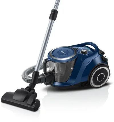 BOSCH Bodenstaubsauger Serie 6 BGC41X36, ideal für Allergiker, Hygiene-Filter, leise, 700 W, beutellos, 10 Jahre Motorgarantie, Hartbodendüse, XXL-Polsterdüse, blau