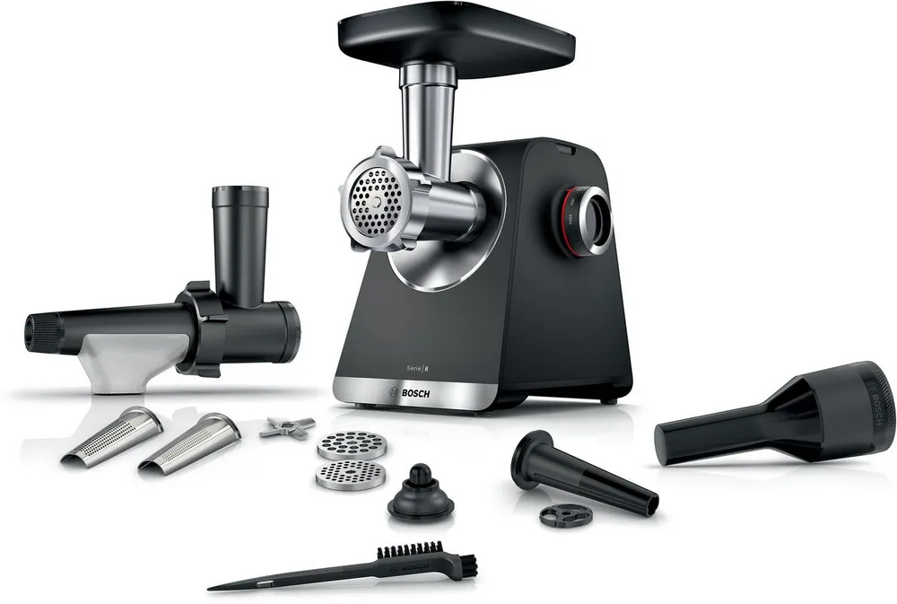 BOSCH Fleischwolf Serie 6 MFWS650B, 3,5kg/Min., 2 Lochscheiben