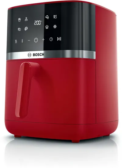 BOSCH Heißluftfritteuse Air Fryer Serie 4, MAF462R0, 6,1l, 2 Heizelemente, 7 Programme, rot, 2050 W, Auftaufunktion, Korb/Gitter spülm.geeignet