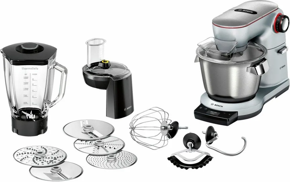 BOSCH Küchenmaschine OptiMUM MUM9DT5S41, 1500 W, 5,5 l Schüssel, integrierter Timer, diverses Zubehör, Knethaken, Schlag-, Silikonbesen