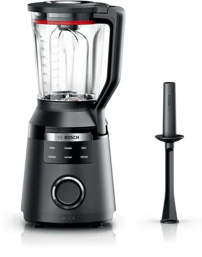 BOSCH Standmixer VitaPower Serie 6 MMBD665B1, Hochleistungsmixer, 45.000 rpm, schwarz, 1800 W, 2l, 6 Automatikprogramme inkl heiße Suppe, Stopfer, Sicherheitsdeckel