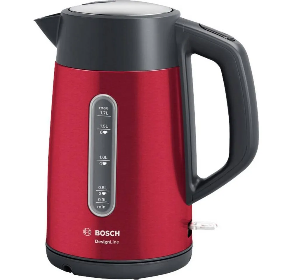 BOSCH Wasserkocher Bosch Wasserkocher DesignLine, 1.7 l TWK4P434, schnurlos