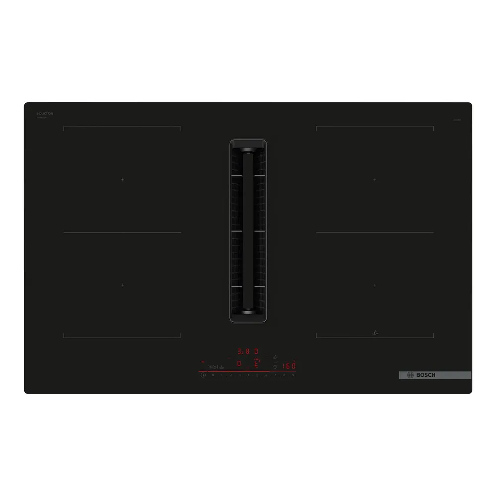 Bosch PVQ811H26E Serie 6 Induktionskochfeld mit Dunstabzug 80 cm Rahmenlos aufliegend - Schwarz / Altgerätemitnahme