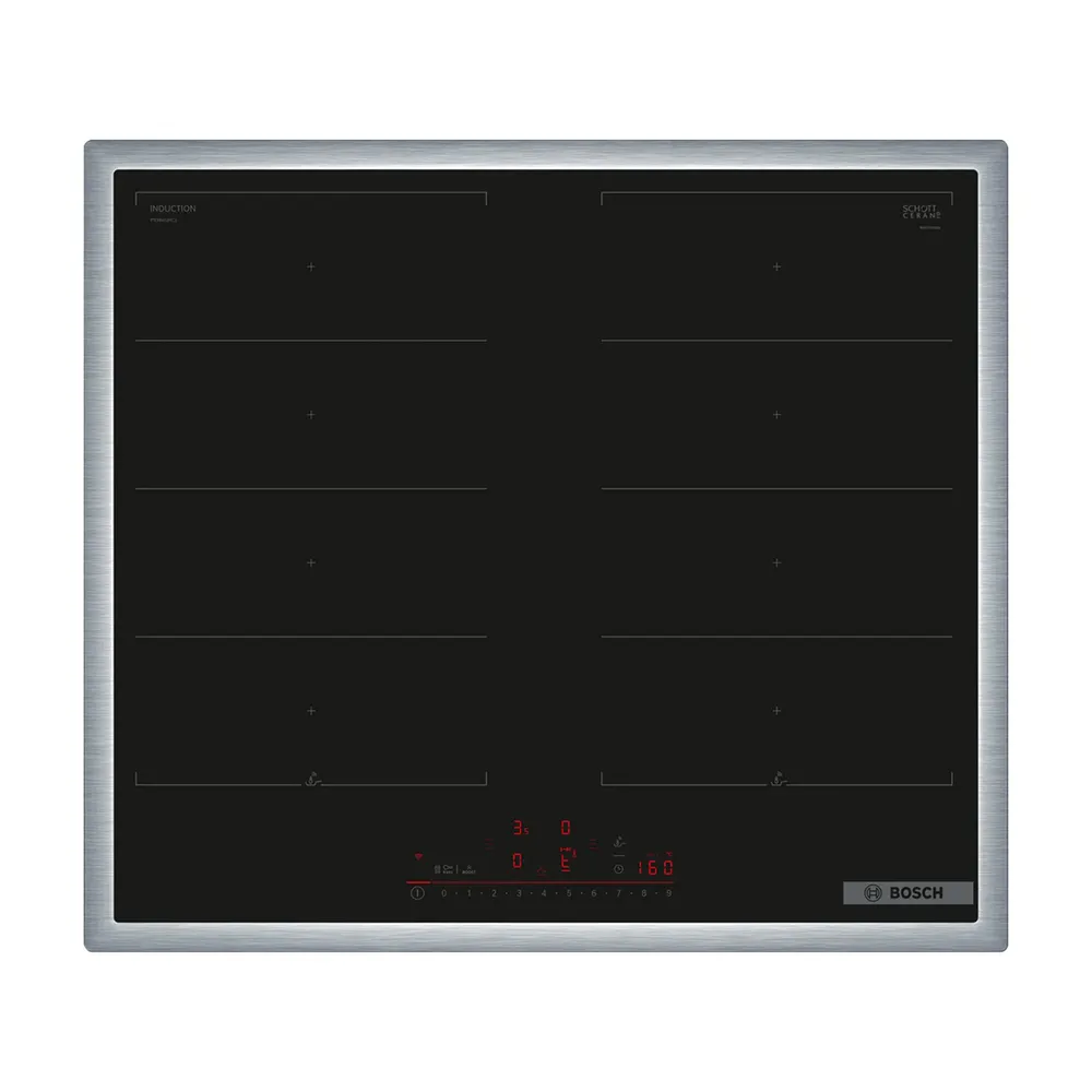 Bosch PXX645HC1E Serie 6 Induktionskochfeld 60 cm mit Rahmen aufliegend - Schwarz / Altgerätemitnahme