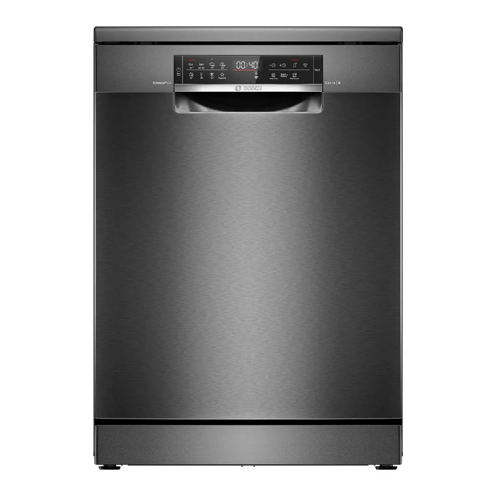 Bosch SMS6ECC12E Serie 6 Freistehender Geschirrspüler 60 cm - Gebürsteter schwarzer Stahl mit Anti-Fingerprint / Altgerätemitnahme