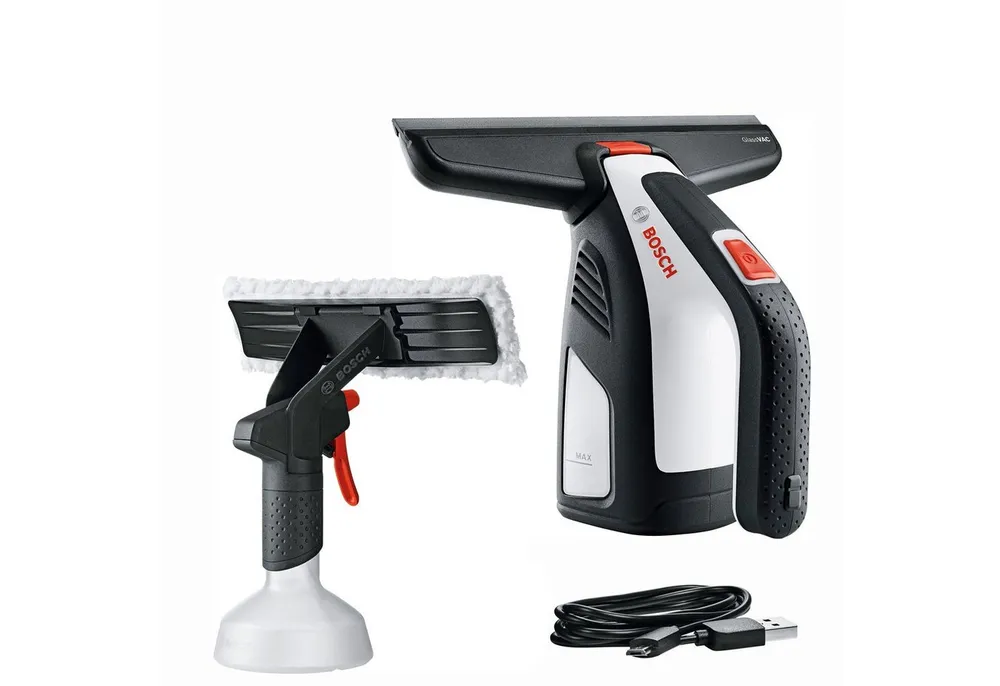 Bosch Home & Garden Akku-Fenstersauger GlassVac Solo Plus, inkl. Saugkopf, Spray-Applikationsflasche, Micro-USB-Kabel