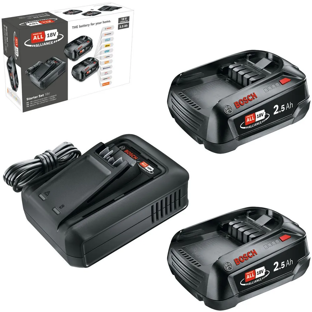 Bosch Home & Garden »PBA 18V 2.5Ah« Akku Starter-Set (2 St), inkl. Ladegerät