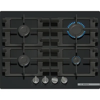 Gaskochfeld Bosch PNP6B6K40 Schwarz 60 cm 4 Kochzonen Glas Abdeckung
