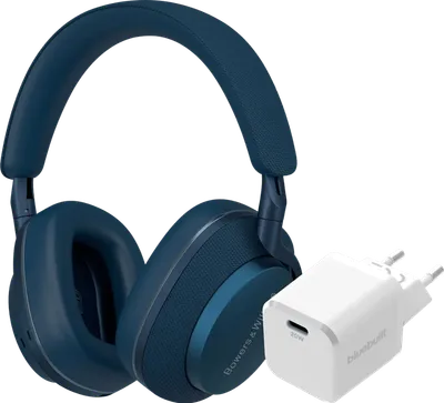 Bowers & Wilkins Px7 S2e Blau + BlueBuilt Power-Delivery-Ladegerät mit USB-C-Port 20 W Weiß