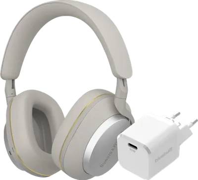 Bowers & Wilkins Px7 S2e Grau + BlueBuilt Power-Delivery-Ladegerät mit USB-C-Port 20 W Weiß