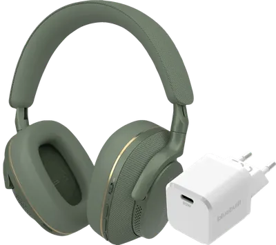 Bowers & Wilkins Px7 S2e Grün + BlueBuilt Power-Delivery-Ladegerät mit USB-C-Port 20 W Weiß