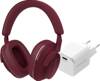 Bowers & Wilkins Px7 S2e Rot + BlueBuilt Power-Delivery-Ladegerät mit USB-C-Port 20 W Weiß