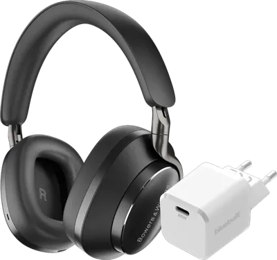 Bowers & Wilkins Px8 Schwarz + BlueBuilt Power-Delivery-Ladegerät mit USB-C-Port 20 W Weiß