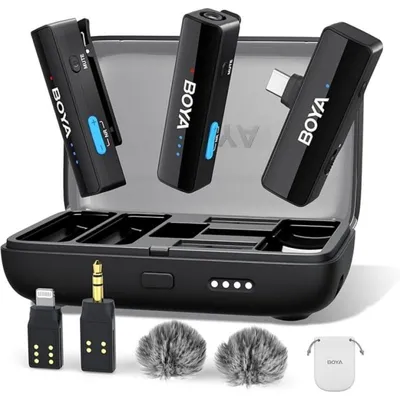 Mikrofon BOYA BOYALINK 2 Drahtlos USB-C Lightning TRS Omnidirektional Rauschunterdrückung