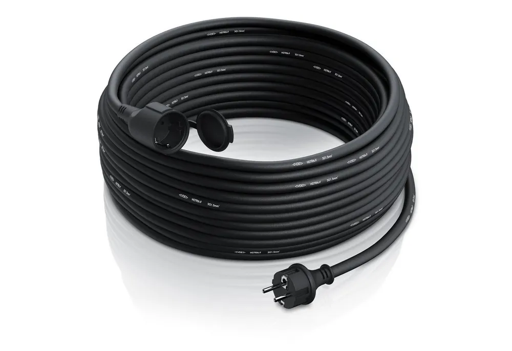 Brandson Stromkabel Verlängerung für den Außenbereich 3500W, Outdoor, IP44, 30m Verlängerungskabel, Typ F (Schuko), Schutzkontakt-Kupplung (3000 cm), Verlängerungskabel mit Schuko Stecker & Schutzkappe, Elektrokabel 230V