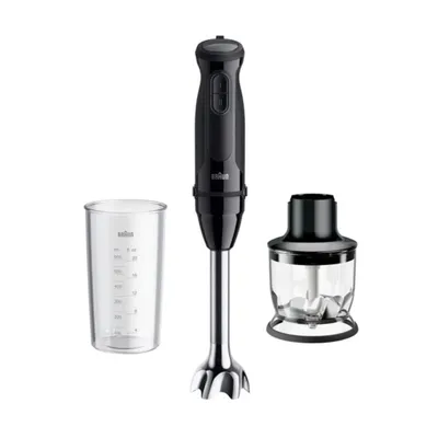 Stabmixer Braun MultiQuick 3 MQ30201M 900W Edelstahl Schwarz 2 Stufen 0,6L mit Zubehör
