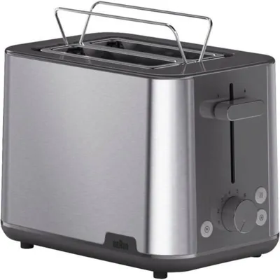 Toaster Braun HT 1510 GY 2 Scheiben 900 W Edelstahl grau