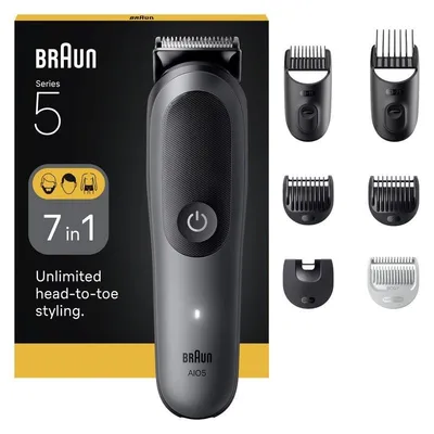 Multifunktions-Haarschneider Braun 80789911 Kabellos 120min 21 Längen 6 Aufsätze Wasserdicht Schnellladung