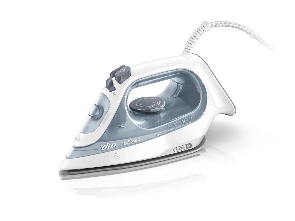 Braun Dampfbügeleisen TexStyle 3 SI 3054 GY - 2.400 W, 180 g Dampfstoß, 270 ml Wassertank, 2400 W, 45 g Dampfmenge, SuperCeramic Bügelsohle, 35 Sek. Aufheizzeit