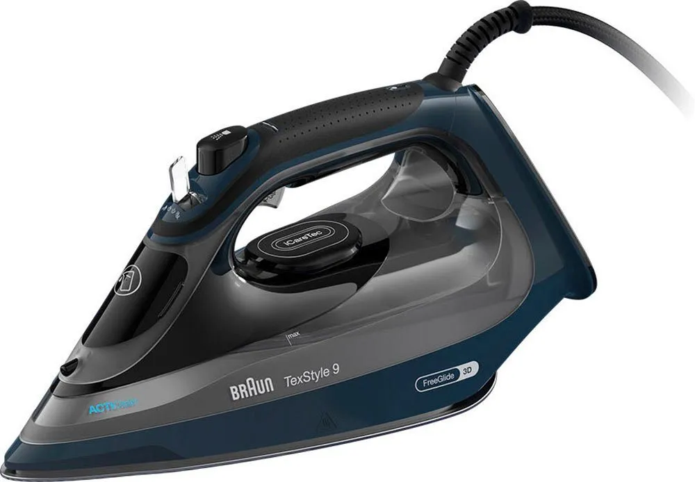 Braun Dampfbügeleisen TexStyle 9 SI 9682 DB - 3.200 W, 260 g Dampfstoß, 330 ml Wassertank, 3200 W, 60 g Dampfmenge, EloxalPlus Bügelsohle, Entkalkungssystem/-erinnerung