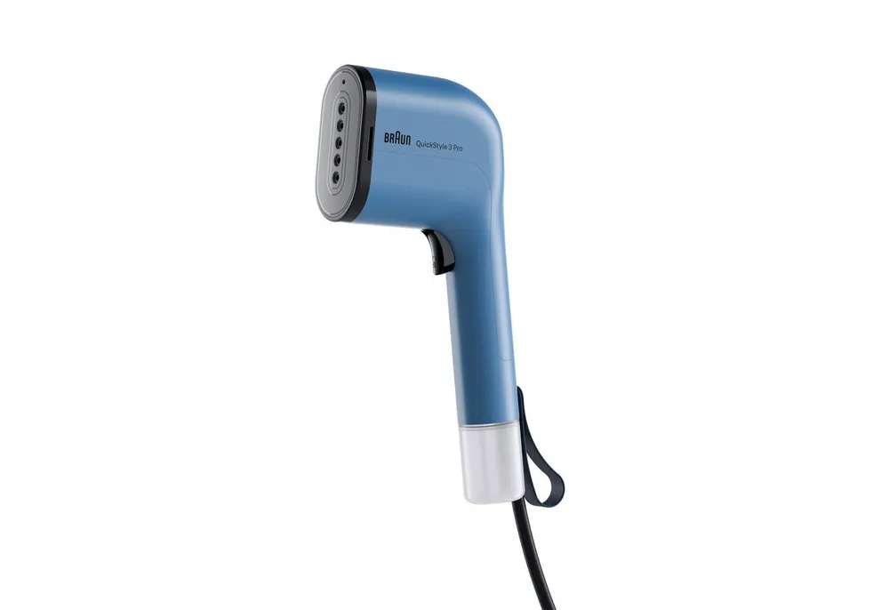 Braun Dampfbürste QuickStyle 3 GS 3024 BL - 22 g/min Dampfmenge, 30 Sek. Aufheizzeit, 1100 W, 1.100 W, 70 & 120 ml Wassertank, hitzebeständige Tasche, 2,0 m Kabel