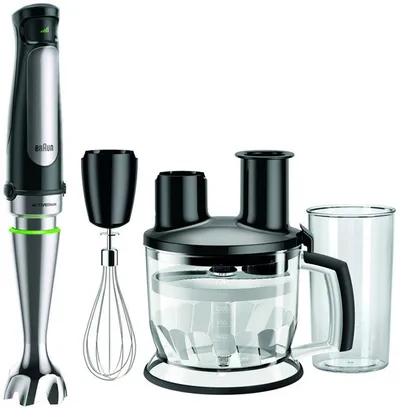 Braun Stabmixer MultiQuick 7 MQ 7075X - 1000W, Stufenlosregulierbar, Küchenmaschine, 1000 W, Dynamische Klinge, Spritzschutz, Extra Mahlklinge