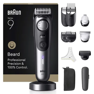 Bartschneider Braun BeardTrimmer 9 BT9560 Kabellos 180min 52 Längen 2 Aufsätze Wasserdicht