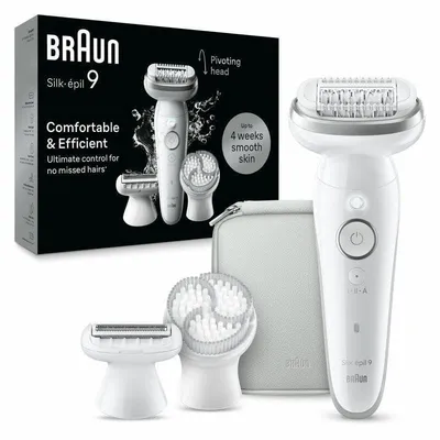 Epilierer Braun Silk-epil 9-061 Kabellos 2 Stufen 4 Aufsaetze Wet & Dry