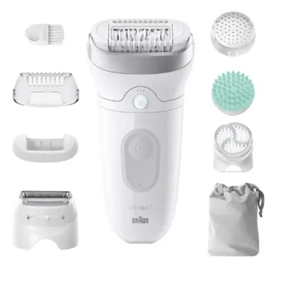 Epilierer Braun Silk-épil 7 7-081 Kabellos 2 Stufen 6 Aufsätze Wet & Dry