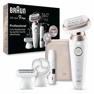 Epilierer Braun Silk-épil 9 Flex 9-360 Kabellos 2 Stufen 3 Aufsätze Wet & Dry