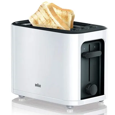 Braun HT3000WH Toaster 2 Scheibe(n) 1000 W Schwarz