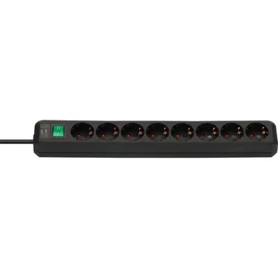 Steckdosenleiste Brennenstuhl Eco-Line 8 Steckplätze Schalter Kinderschutz 3 m Schwarz