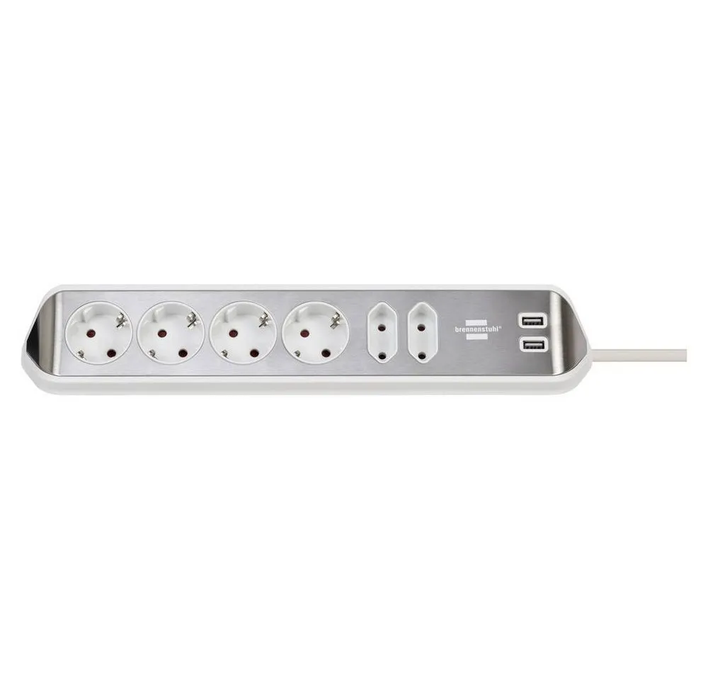 Brennenstuhl Ecksteckdosenleiste 6-fach mit USB 1153590620 Steckdosenleiste, mit USB, erhöhter Berührungsschutz