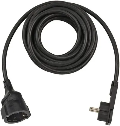 Brennenstuhl H05VV-F3G1,5 mit Kischu u. Flachstecker Verlängerungskabel, Typ F (Schuko), Typ F (Schuko) (500 cm)