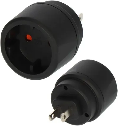 Brennenstuhl Reisestecker Euro/Konturenstecker/USA, Japan Reiseadapter Typ A (NEMA-1) zu Typ C (Eurostecker)