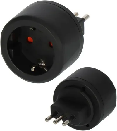 Brennenstuhl Reisestecker Schutzkontakt (Italien) Reiseadapter Typ L (Italien) zu Typ F (Schuko)