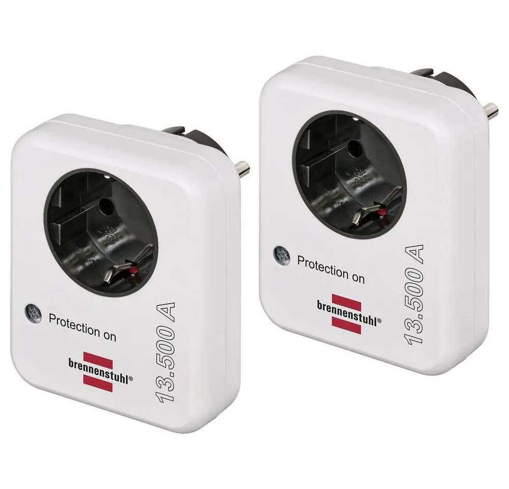 Brennenstuhl Steckdose Überspannungsschutz-Adapter 2er-Set 1506980, Steckdosen