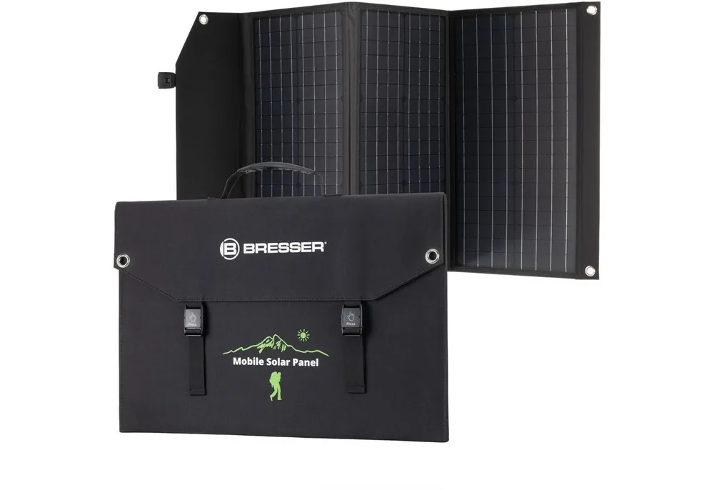 BRESSER BRESSER Mobiles Solar-Ladegerät 90 Watt mit USB- u. DC-Anschluss Solarladegerät