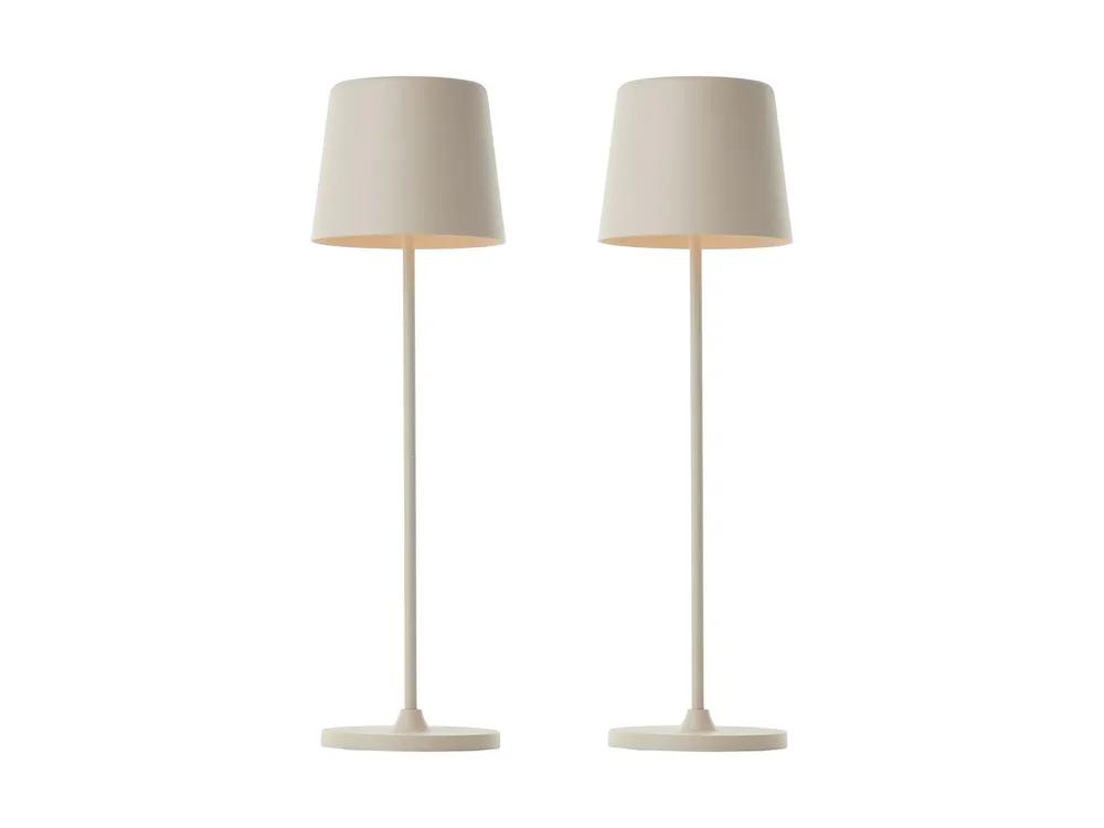 BRILLIANT LED-Akku-Tischleuchte Kaami, 2 W, 310 lm, 3000 K, beige, 2er Set