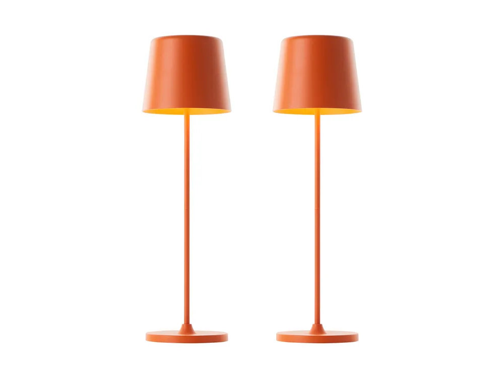 BRILLIANT LED-Akku-Tischleuchte Kaami, 2 W, 310 lm, 3000 K, orange, 2er Set
