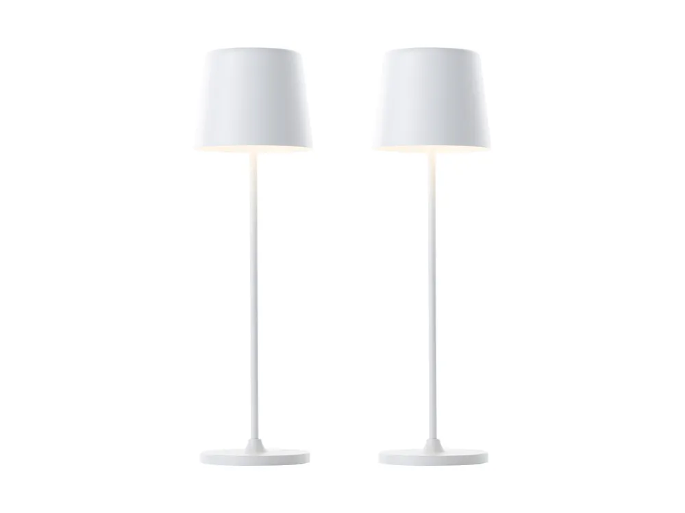 BRILLIANT LED-Akku-Tischleuchte Kaami, 2 W, 310 lm, 3000 K, weiß, 2er Set