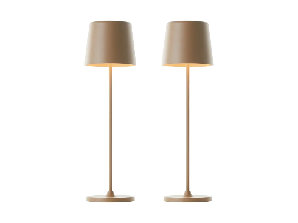 BRILLIANT LED-Akku-Tischleuchte Kaami, 2 W, 310 lm, 3000 K, cappuccino, 2er Set