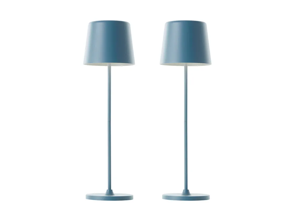 BRILLIANT LED-Akku-Tischleuchte Kaami, 2 W, 310 lm, 3000 K, blau, 2er Set