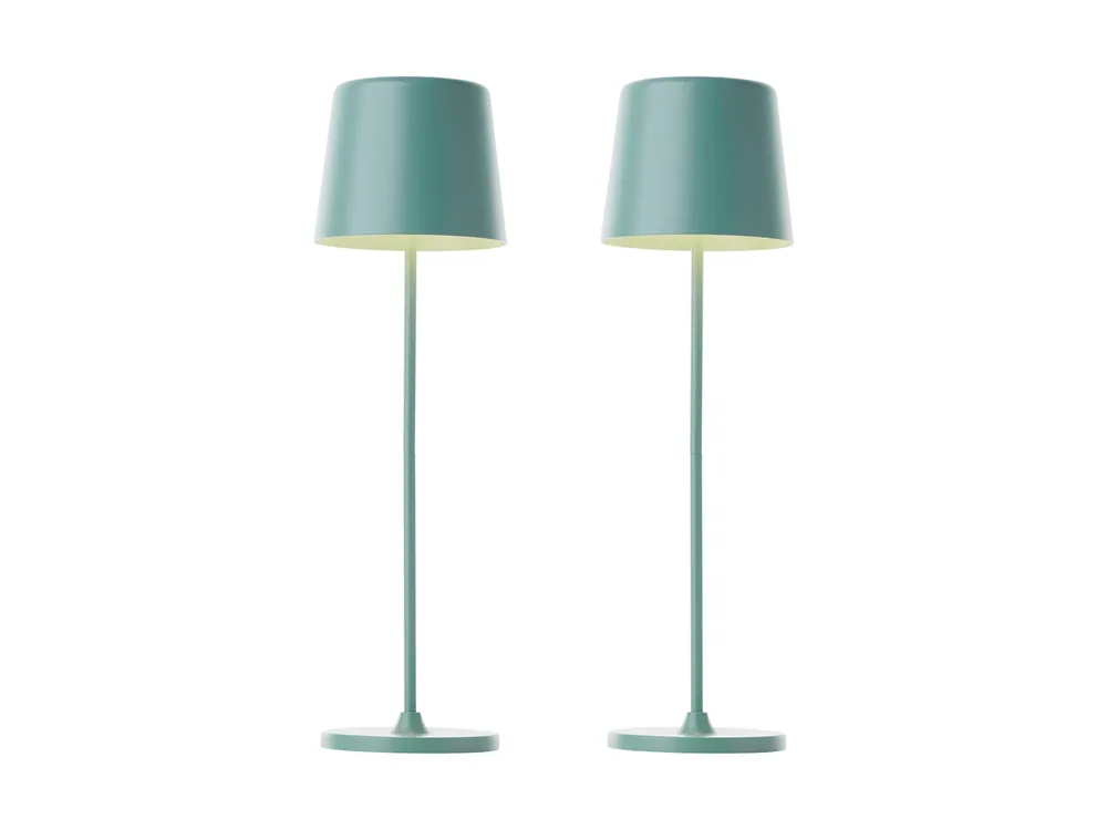 BRILLIANT LED-Akku-Tischleuchte Kaami, 2 W, 310 lm, 3000 K, eisberggrün, 2er Set